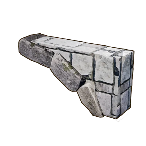 Medium 30° Inverted Curved Roof Support Wall in RuneScape: Dragonwilds
