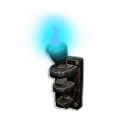 Blue Wall-mounted Torch (Dowdun Reach) in RuneScape: Dragonwilds