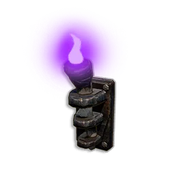 Purple Wall-mounted Torch (Dowdun Reach) in RuneScape: Dragonwilds